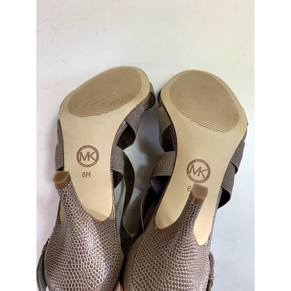 MICHAEL Michael Kors NEW! Wendy Strappy Stretch Sandal Lizard Beige 8 - Picture 7 of 8